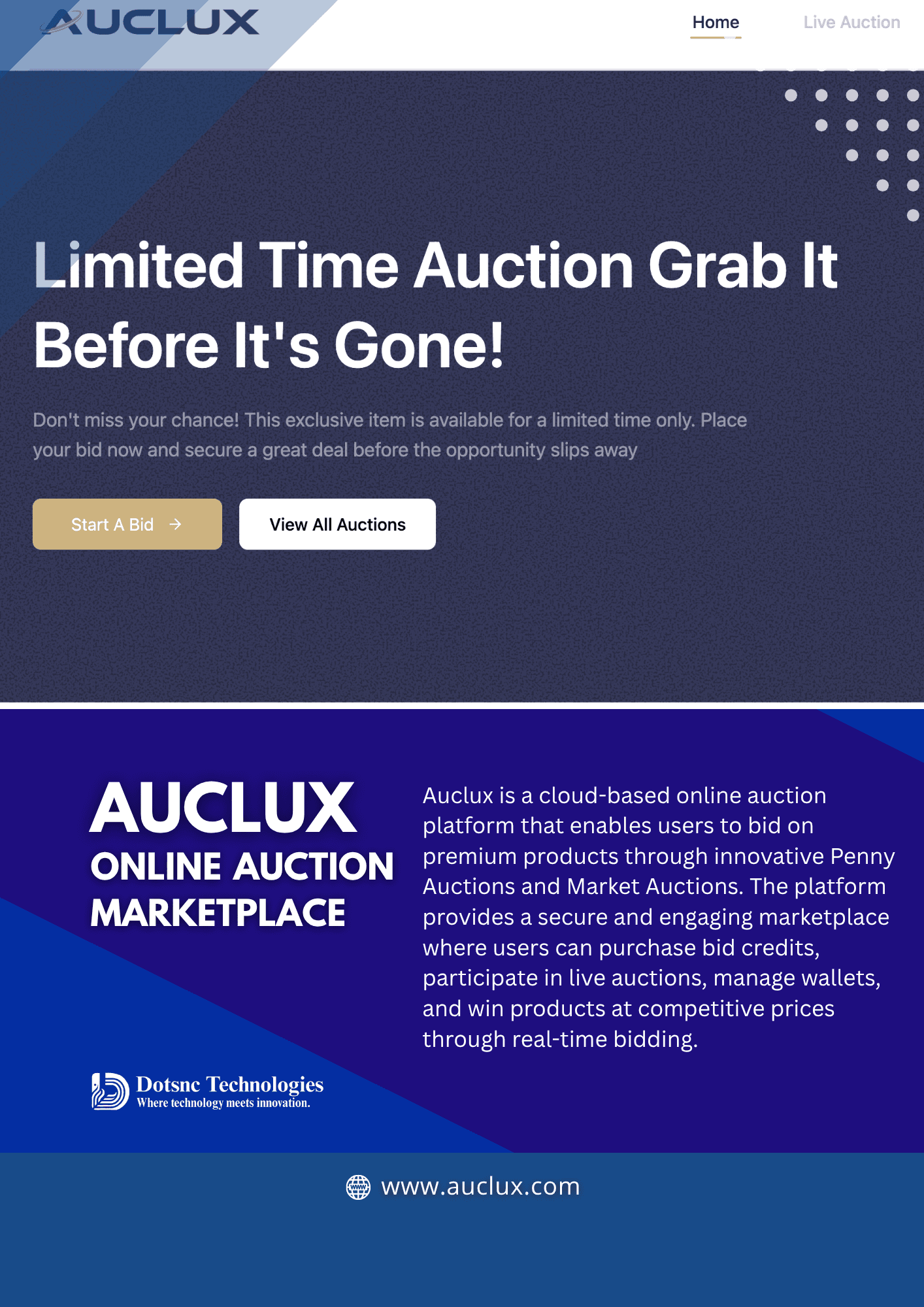 Auclux product screenshot