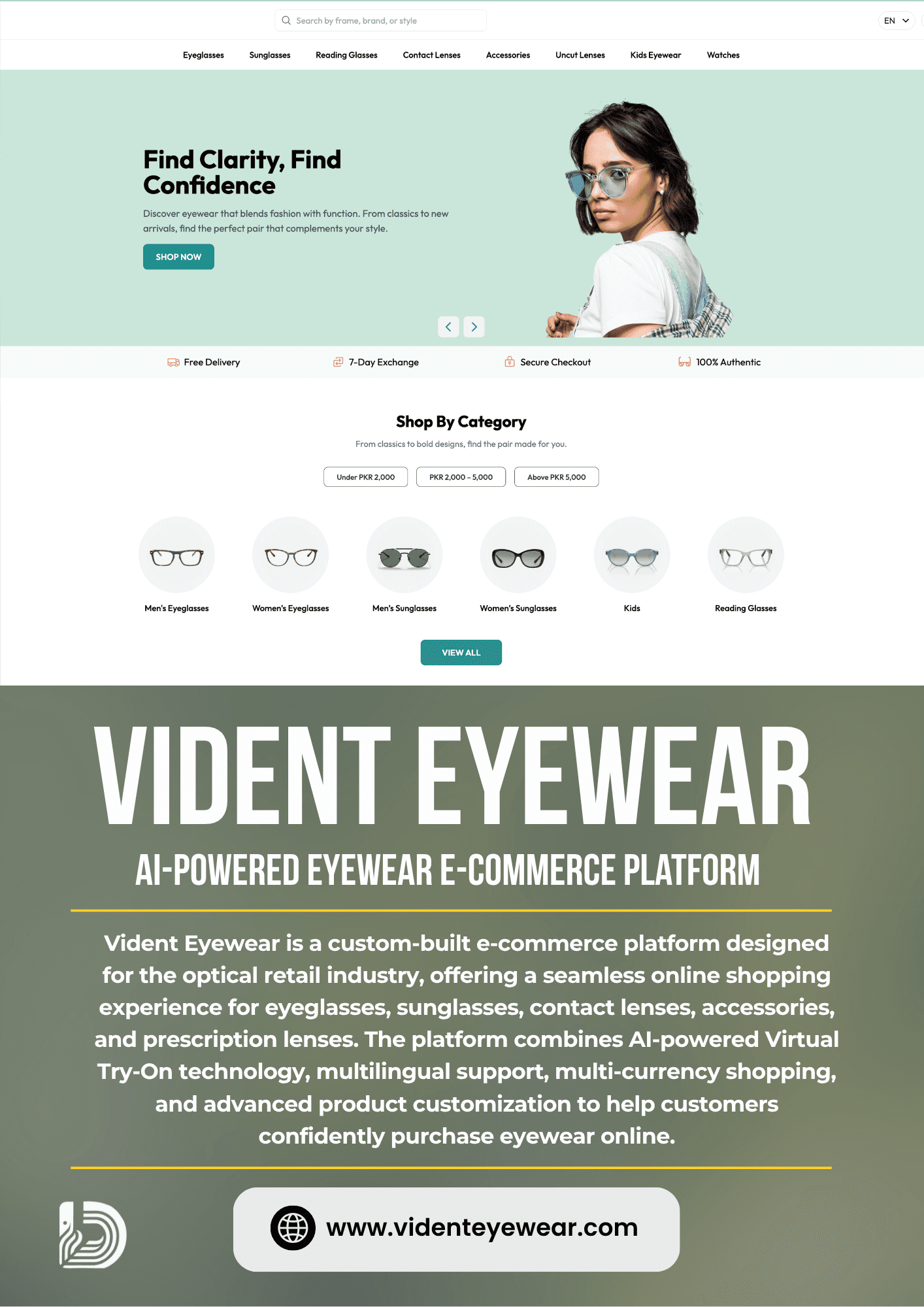 Vident Eyewear product screenshot